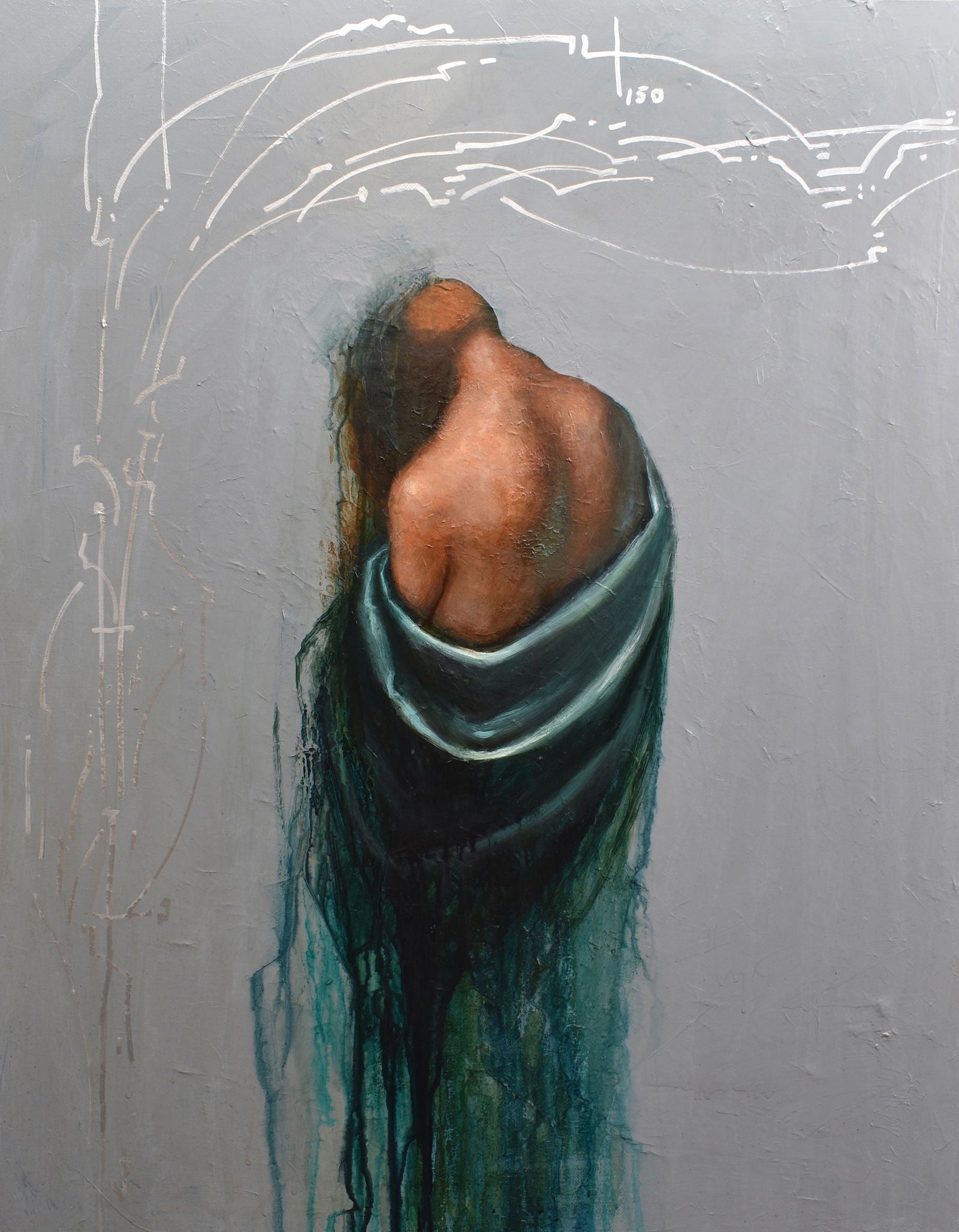 Paradoja No. 1 by Abisay Puentes, 2022, acrylic on canvas, full frontal view.